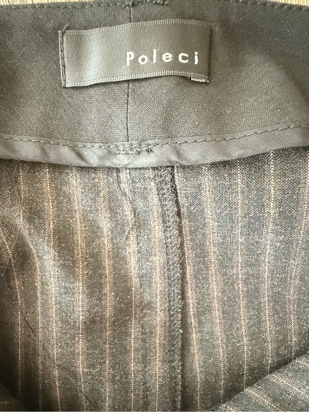 Poleci Y2K Charcoal Pinstripe Skirt Scarf Contrast Waist Retro Eclectic Size M - Picture 5 of 7